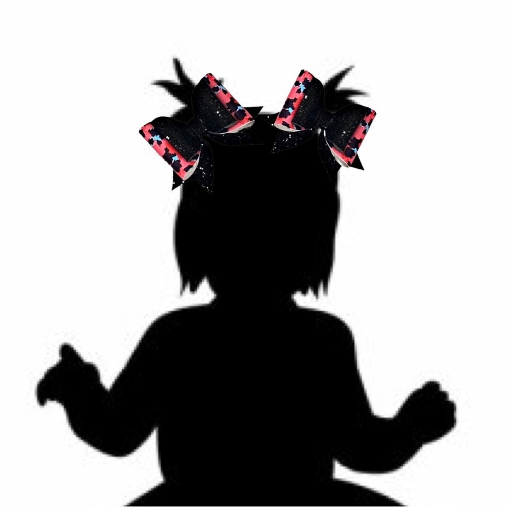 Glitter leopard faux leather hair bow pig tail set